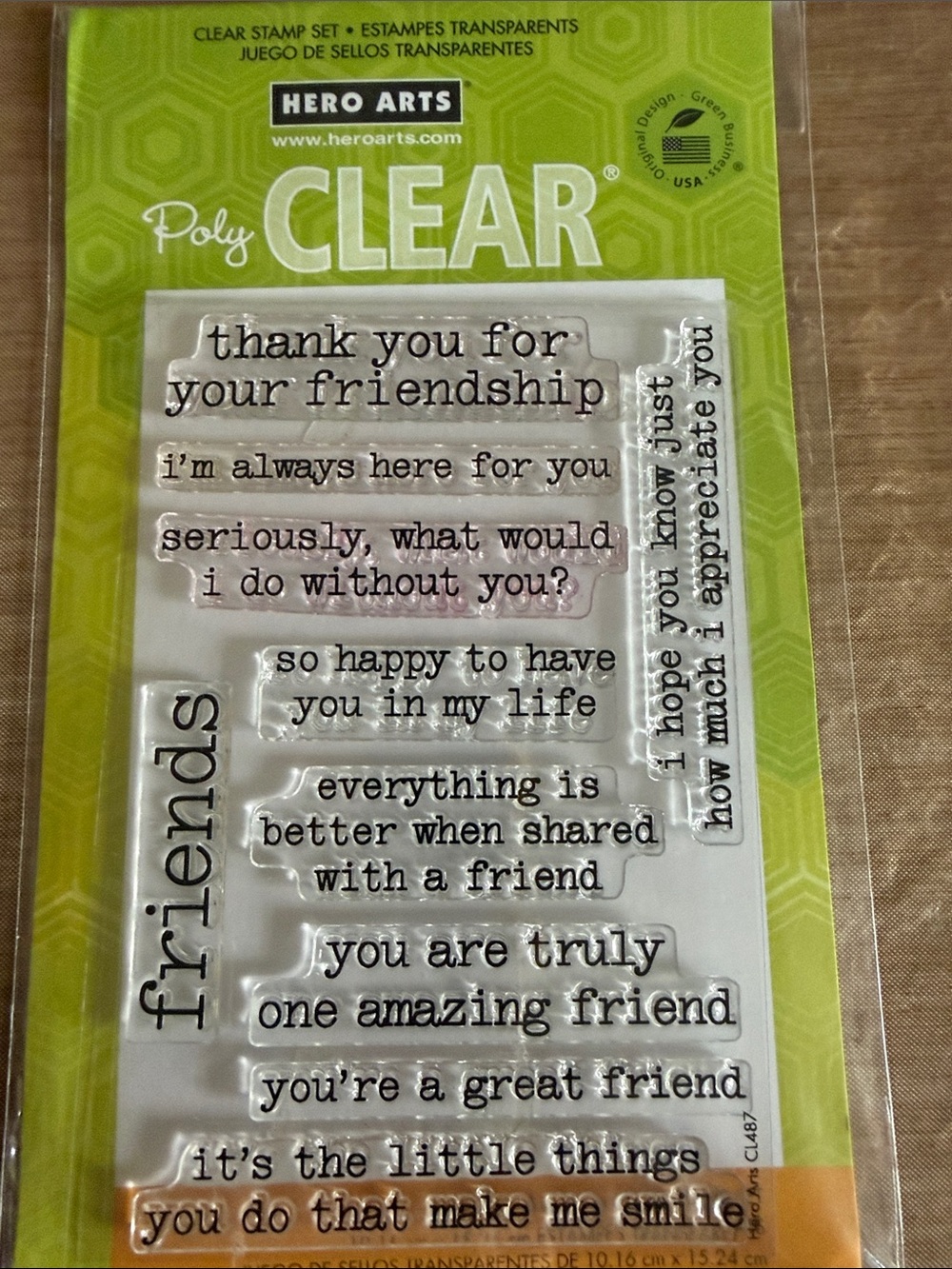 Hero Arts “Thank You For Being My Friend” Clear Stamp Set